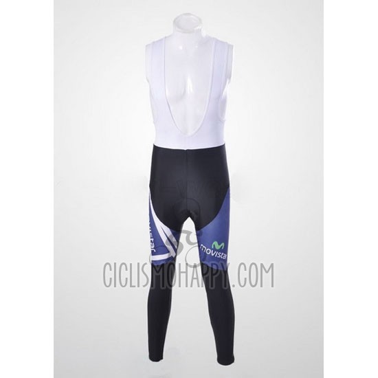 Movistar Cycling Jersey Bib Tight 2011 Long Sleeve Blue